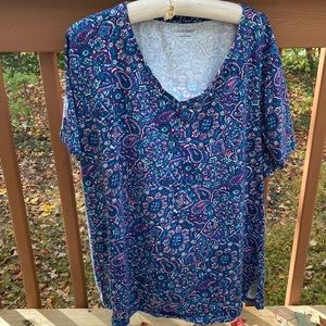 Catherines Blue and Purple Short Sleeve Top